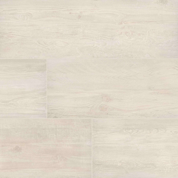 Caldera Blanca 16 in.  X 47 in.  Matte Porcelain Paver Floor Tile, 2PK